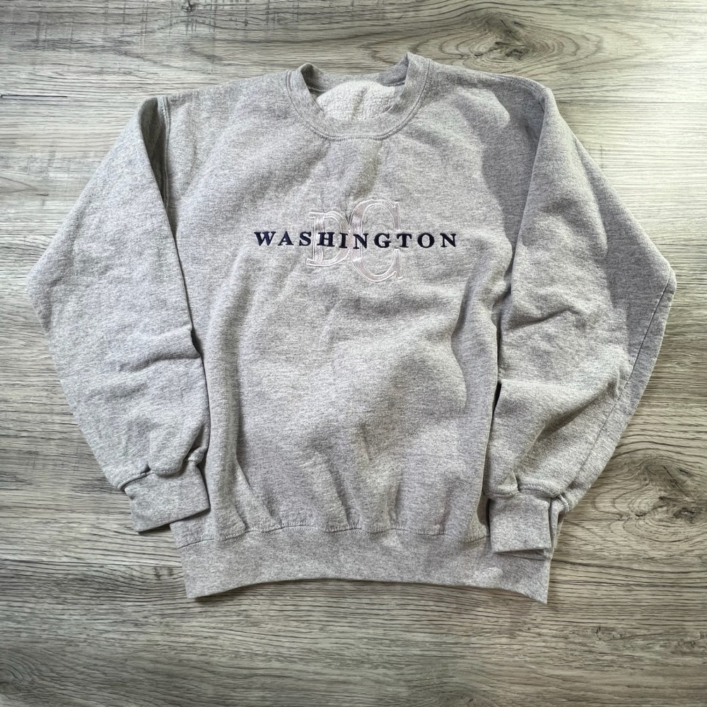 Unbranded Washington‎ DC Sweatshirt Unisex S Gray Embroidered Souvenir Pullover